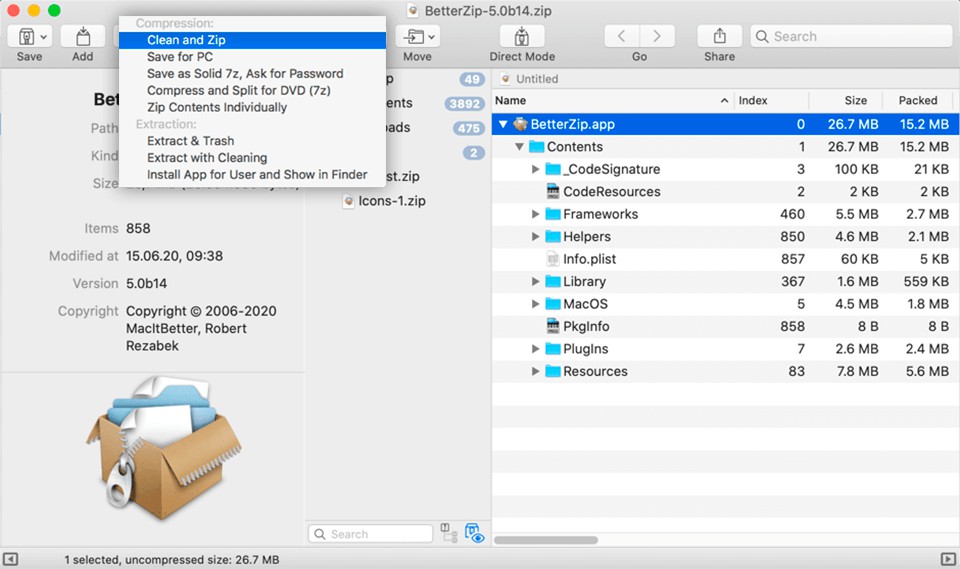 Betterzip hỗ trợ giải nén hầu hết những định dạng File hiện có trên MacBook