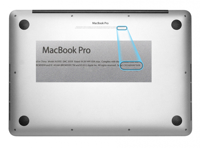 Căn cứ vào số serial riêng của máy để kiểm tra MacBook Pro chính hãng.