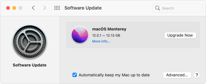 Cài đặt bản macOS mới nhất cho MacBook tại mục Software Update.