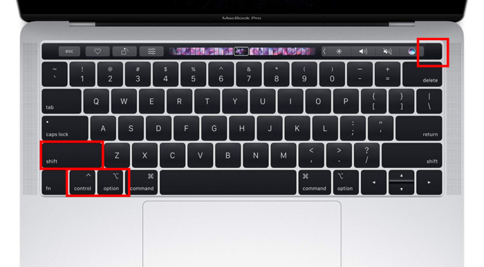 Reset SMC trên MacBook Pro bằng tổ hợp Shift + Control + Option + Power Button.