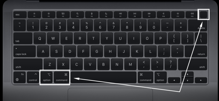 Sử dụng tổ hợp phím để khởi động MacBook M1 bị đơ.