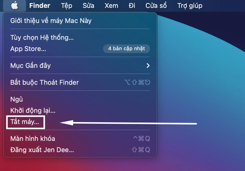 Tắt máy MacBook M1