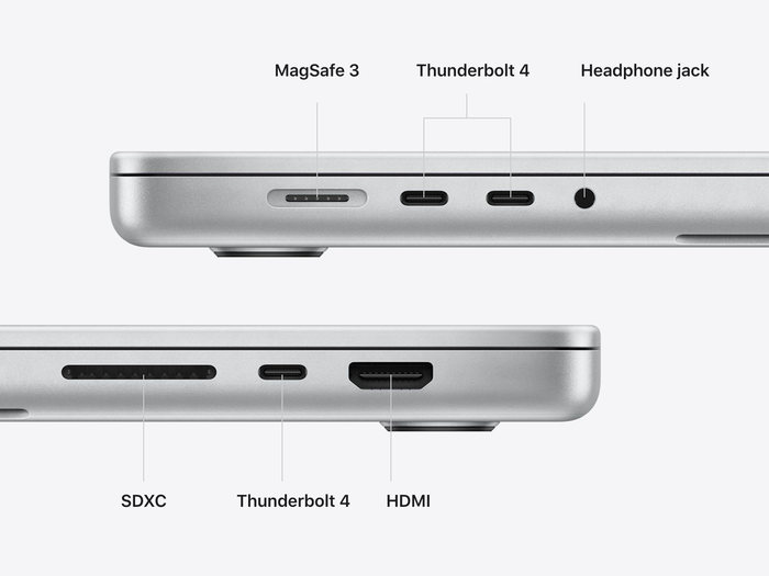 Apple đã tối ưu hoá khả năng kết nối của MacBook Pro M1 2021 14”.