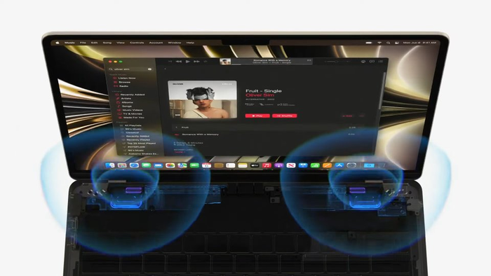 Apple đã trang bị hệ thống bốn loa phát âm thanh 3D cho MacBook Air M2