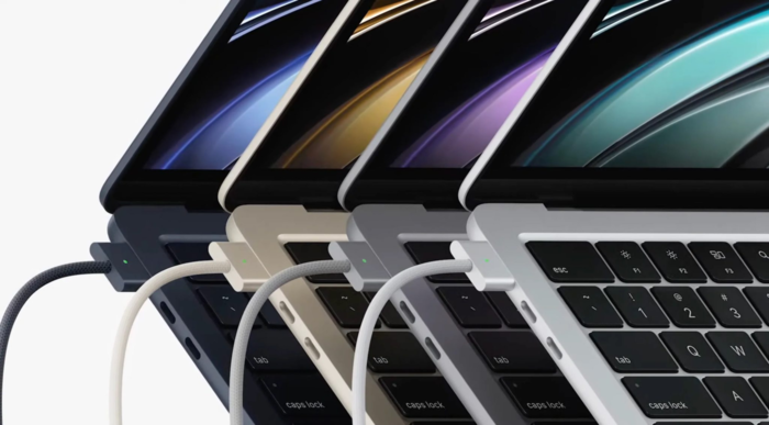 Mỗi mẫu MacBook Air M2 2022 đều đi kèm bộ sạc MagSafe đồng màu