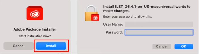 Install Adobe Package Installer để cài AI cho MacBook M1