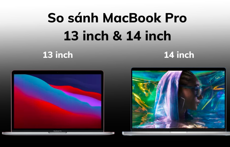 MacBook Pro 14 inch chỉ nhỉnh hơn 1 chút so với MacBook Pro 13 inch nhưng chất lượng hiển thị tốt hơn