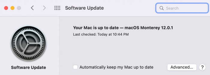 Hệ điều hành MacOS chưa cập nhật - Một trong những lý do khiến MacBook tự khởi động lại thường xuyên