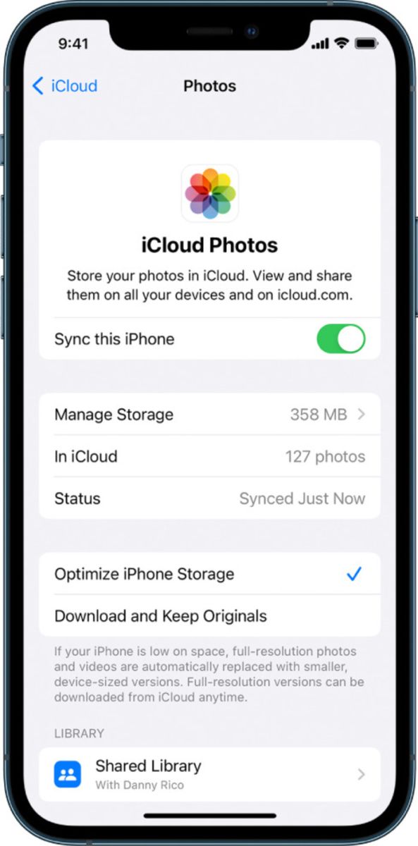 Cách bật iCloud Photos trên iPhone phiên bản iOS 16 trở lên