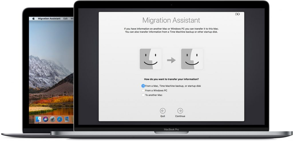 Hỗ trợ di chuyển dữ liệu từ thiết bị cũ đến MacBook mới