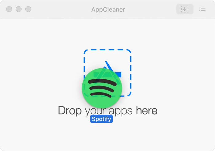 Kéo thả app người dùng cần xóa vào cửa sổ của ứng dụng AppCleaner
