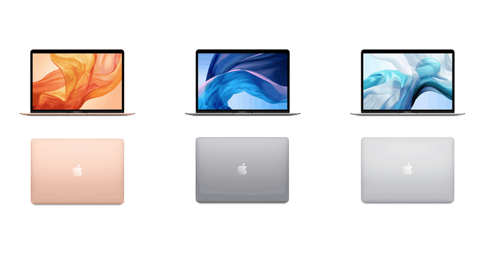 MacBook Air 2019 có 3 màu Vàng, Xám, Bạc