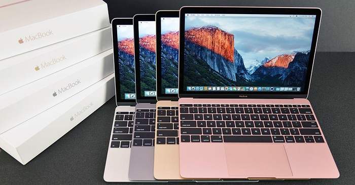 MacBook 12 inch 2017 có 4 màu Bạc, Xám, Vàng và Hồng Vàng