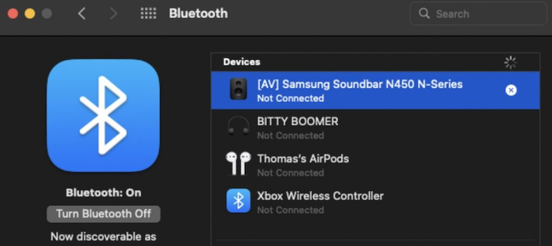 Kiểm tra kết nối Bluetooth trên MacBook