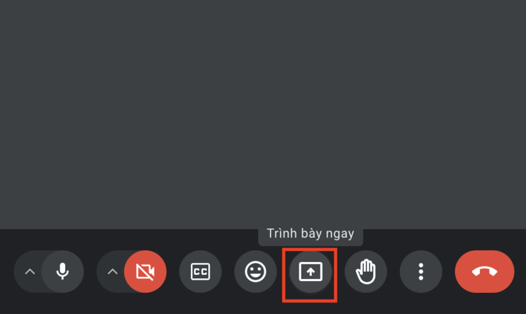 Chọn biểu tượng “Trình bày ngay” trên Google Meet