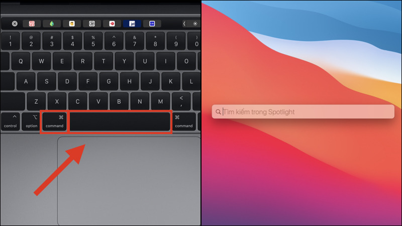 Nhấn tổ hợp phím Command + Space để mở Spotlight và tìm kiếm Finder
