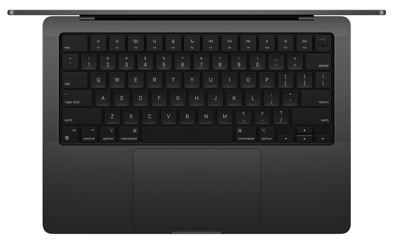 MacBook Pro M3 được trang bị bàn phím Magic Keyboard, thanh Touch Bar đã được loại bỏ