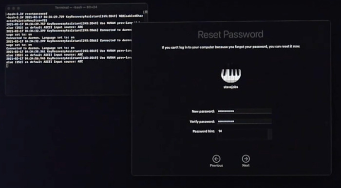 Thiết lập một mật khẩu mới, xác thực mật khẩu 2 lần