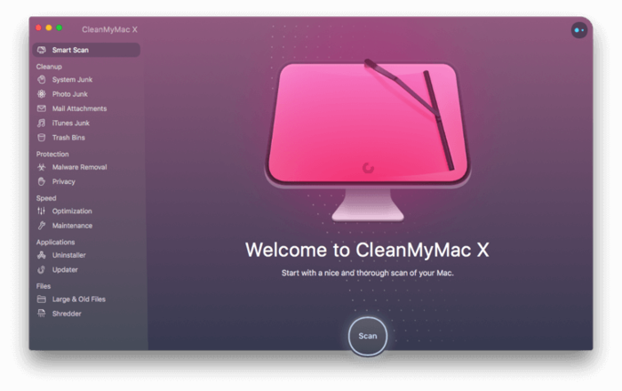 Mở phần mềm CleanMyMac X đã tải về lên 
