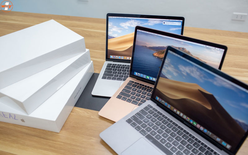 MacBook Air 2018 có thiết kế mỏng nhẹ hơn, có 3 màu: vàng, xám, bạc cho khách hàng lựa chọn