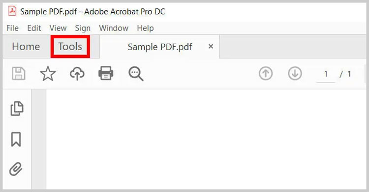 Bước 1: Bạn mở file PDF với Adobe Acrobat trên MacBook và chọn “Tools/Công cụ”.