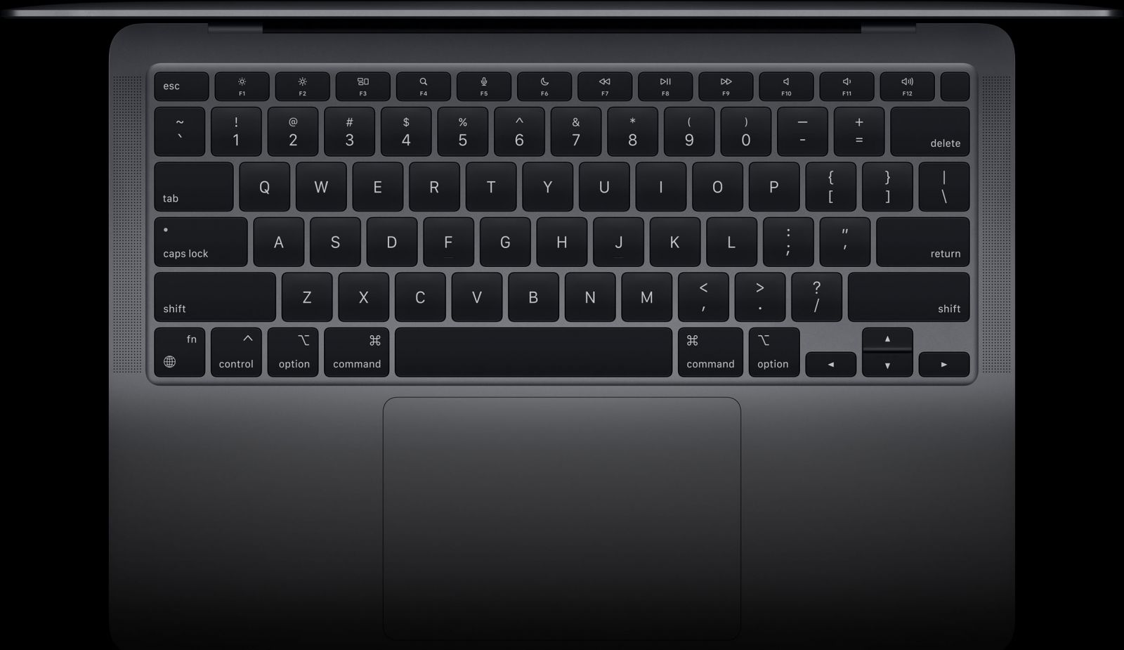Bàn phím và bàn rê chuột của MacBook Air 2019 MVFJ2 đã mượt mà và êm ái hơn một cách đáng kể