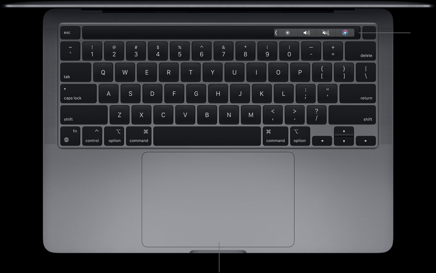 Hành trình phím trên MacBook Pro 2020 MYD82 chỉ vỏn vẹn 1mm