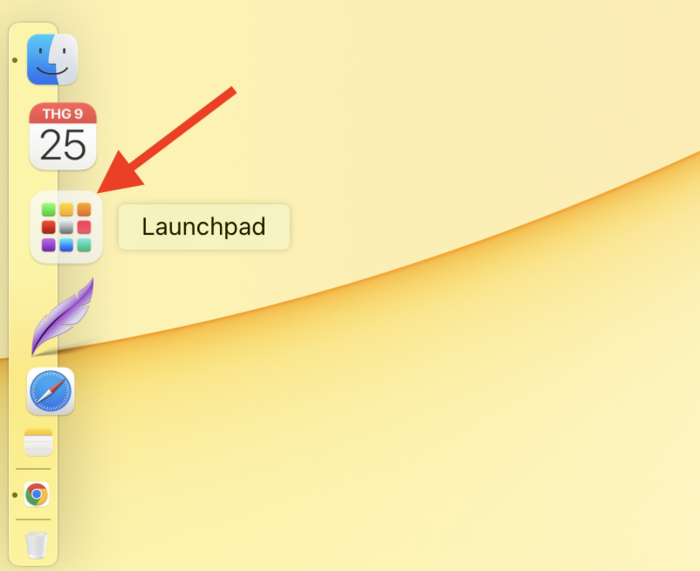 Biểu tượng ứng dụng Launchpad trên MacBook
