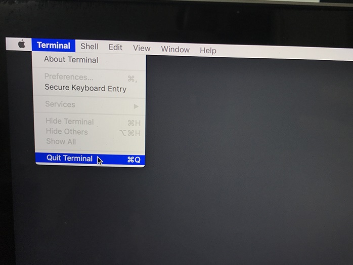 Cách thoát Terminal trên MacBook