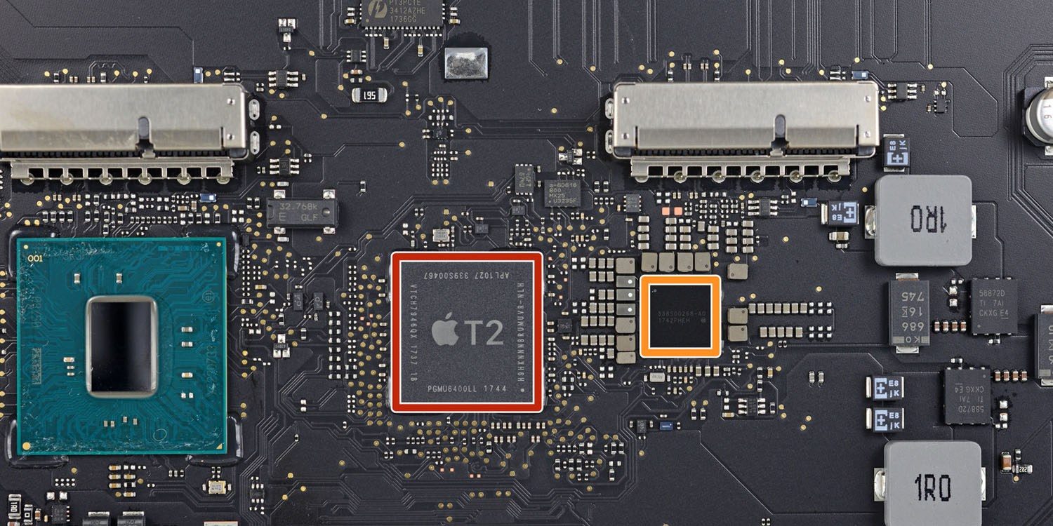Chip T2 giúp tăng cường bảo mật cho ổ cứng SSD cũng như MacBook Pro