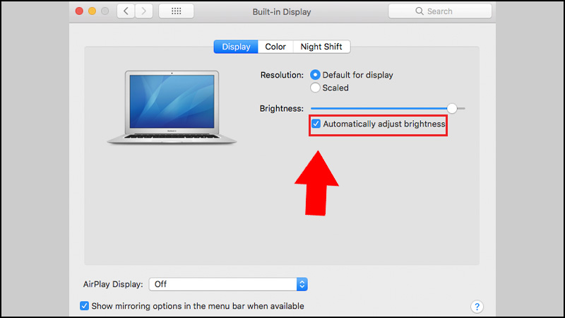 Bạn có thể tùy chỉnh độ sáng màn hình thông qua mục Display