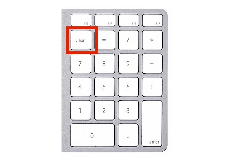 Tổ hợp Shift + Clear sẽ là cách để bật NumLock trên MacBook