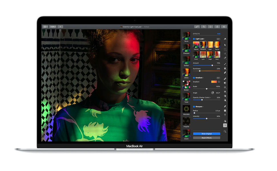 Màn hình Retina sắc nét trên MacBook Air 2020 MWTK2