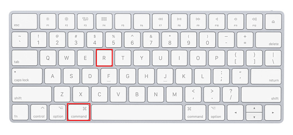Sau đó nhấn tổ hợp phím Command + R để cài đặt lại MacBook
