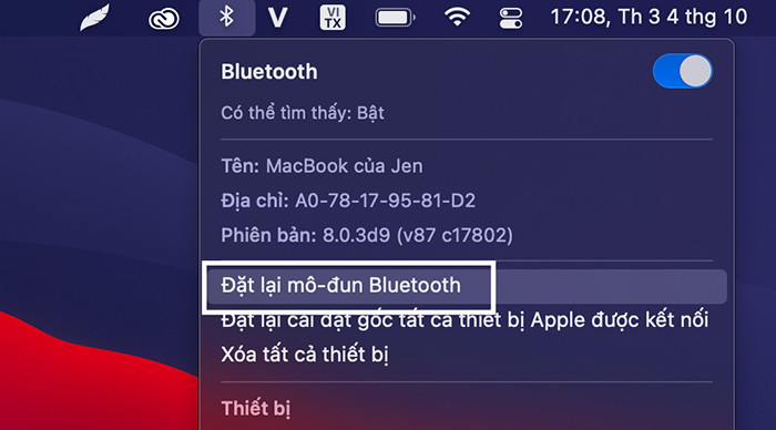 Cách sửa lỗi Bluetooth trên MacBook M2
