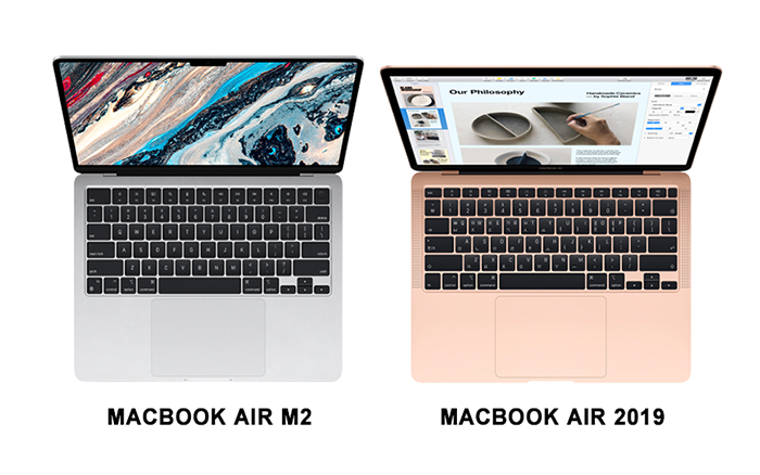 Sự khác biệt giữa bàn phím Macbook Air M2 và M1